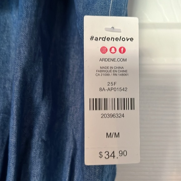 Denim Off Shoulder Romper M - Picture 2 of 8